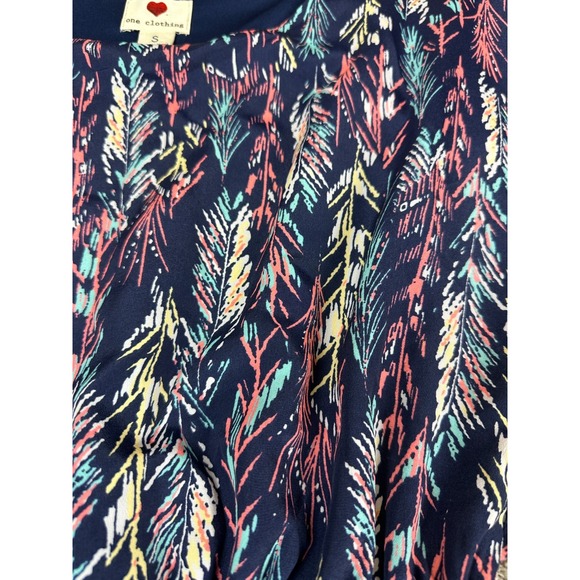 One Clothing Geometric print Dress Women's‎ Size Small Ruched Waist - Picture 3 of 10